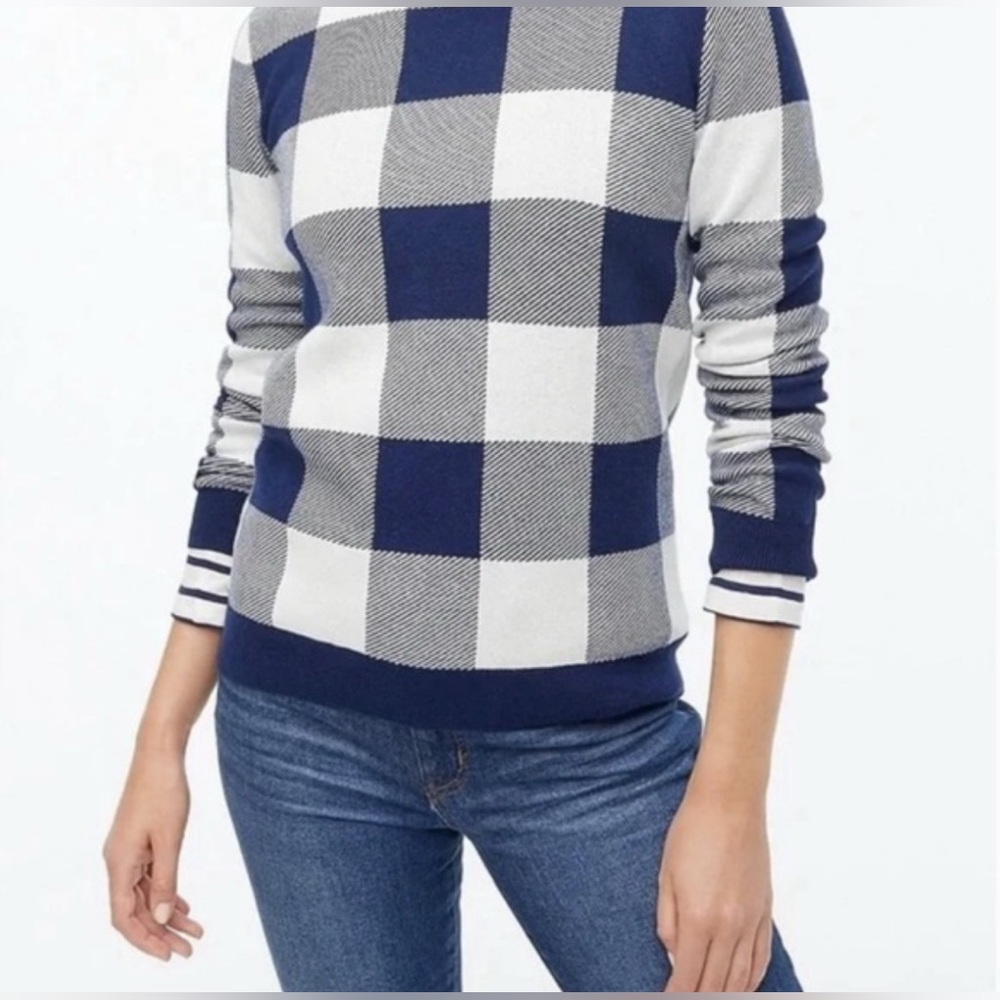 NWT J. CREW Teddie check sweater